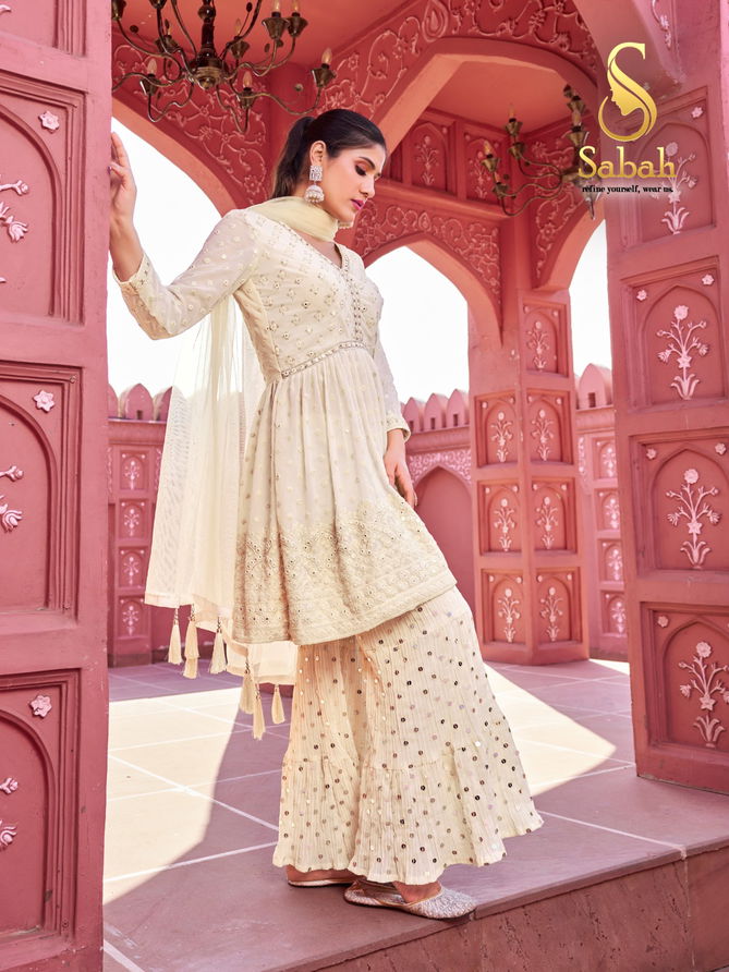 Sabah Georgette Plazzo Readymade Suit Wholesale Online